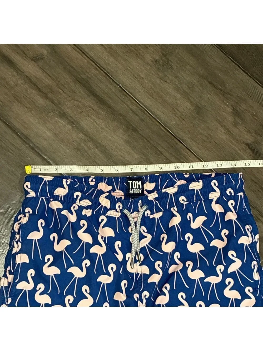 Tom & Teddy Rose Flamingos Classic Swim Shorts - Size Boys 11/12